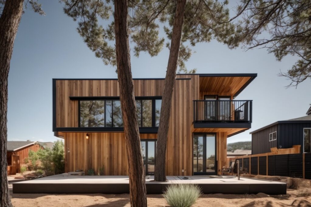 Denver home exterior with engineered wood siding installation progress