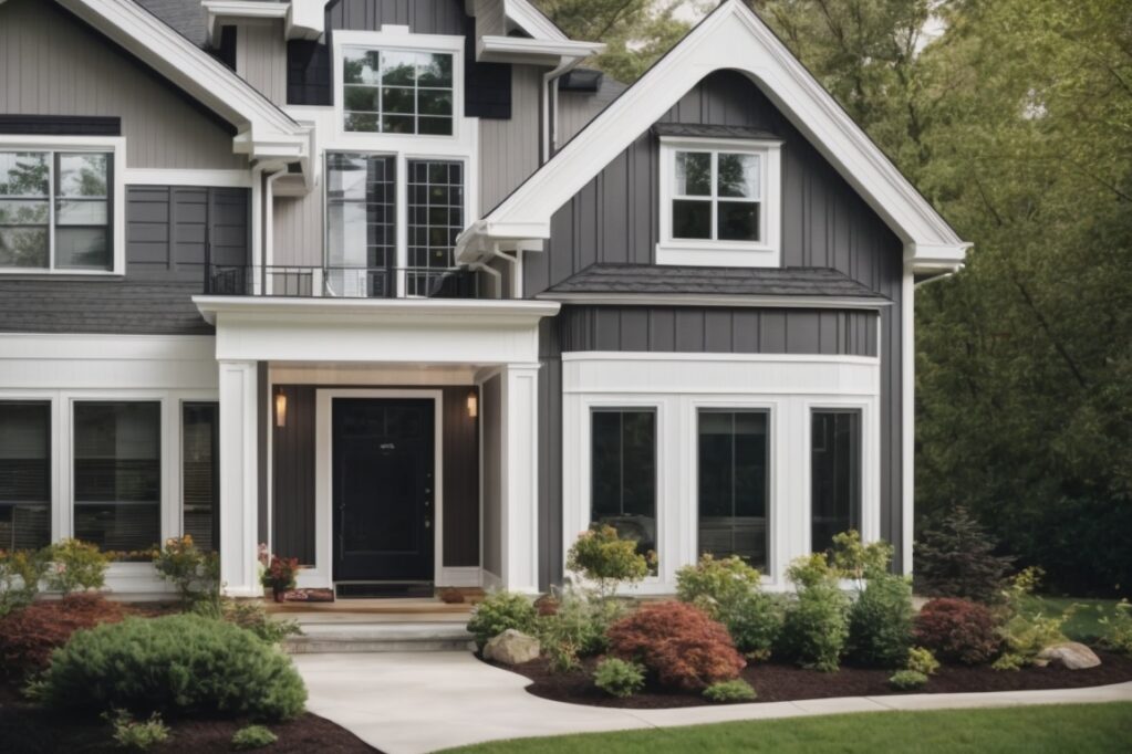 Home exterior with premium vinyl siding in modern design
