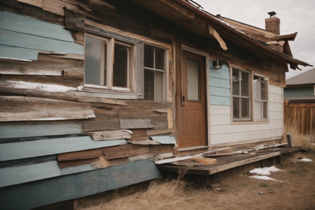Colorado home with damaged siding showing signs of warping and cracks