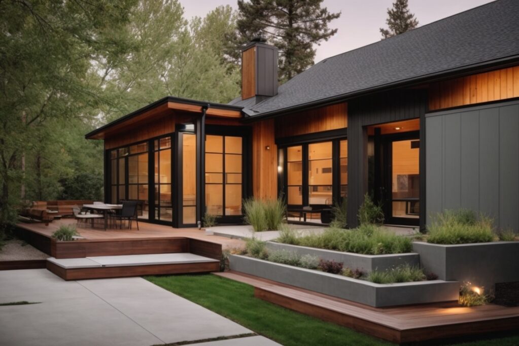 Modern home exterior with durable fiber cement siding, Denver weather-resistant